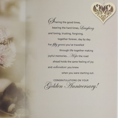 Congratulations On Your 50th Years Of Togetherness | Greeting Card